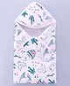 Kookie Kids Interlock Knit Hooded Towel With Sea Animals Print - White