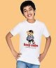 NUSYL Cotton Blend Half Sleeves Keep Calm Text Printed Tee - White