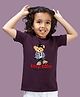 NUSYL Cotton Blend Half Sleeves Keep Calm Text Printed Tee - Wine