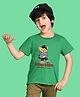 NUSYL Cotton Blend Half Sleeves Keep Calm Text Printed Tee - Green