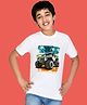 NUSYL Cotton Blend Half Sleeves Born To Ride Text Printed Tee - White