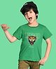 NUSYL Cotton Blend Half Sleeves Leopard Printed Tee - Green