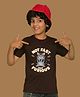 NUSYL Cotton Blend Half Sleeves Not Fast Just Furious Text Printed Tee - Brown
