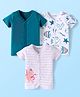 Kookie Kids Interlock Knit Half Sleeves Sea Animals Printed Jhablas Pack of 3 - Multi Color