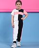 BaawRi Cotton Half Sleeves Cut & Sew Top & Coordinating Pant Set - Salmon Pink & Black