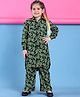 BaawRi Viscose Full Sleeves Leaves Printed Kurta & Coordinating Pant Set -  Green & Black