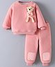 Mark & Mia Full Sleeves Winter Wear Suit Set with Teddy Applique - Pink