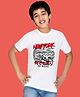 NUSYL Cotton Blend Half Sleeves New York Text Printed Tee - White