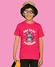 NUSYL Cotton Blend Half Sleeves Not Fast Just Furious Text Printed Tee - Hot Pink
