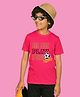 NUSYL Cotton Blend Half Sleeves Play The Game Text Printed Tee - Hot Pink