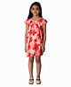 Creative Kids Cap Sleeves Floral Printed Dress - Pink