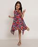 Creative Kids Sleeveless Floral Printed Dress - Red & Blue