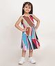 Creative Kids Sleeveless Abstract Printed Dress - Blue & Brown