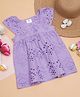 Creative Kids Cotton Sleeveless Schiffli Designed Dress - Purple