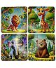 GYANOTOY Wooden 9-Piece Animal Picture Jigsaw Puzzle with Tray - Set of 4 Puzzle