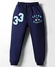 Pine Kids Knit Full Length Lounge Pant With Text Print - Navy Blue