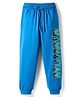 Pine Kids Cotton Knit Full Length Lounge Pant With Text Print - Light Blue