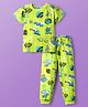 Pine Kids Single Jersey Knit Half Sleeves Co-ords Night Suit with Text Print - Neon Green