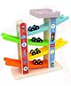 Wudly Car Ramp Race Track, 4 Level Wooden Slide with 4 Cars, Pretend Toy | Educational Montessori for Toddlers