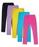 Nino Togs Cotton Lycra Pack Of 5 Solid Stretchable Leggings - Multi Colour