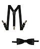 Arendelle Set Of 2 Solid Bow & Suspender Set - Black