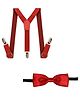 Arendelle Set Of 2 Solid Bow & Suspender Set - Red