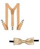 Arendelle Set Of 2 Solid Bow & Suspender Set - Beige