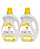 Bunniez Baby Laundry Detergent, Lemon Fragrance | Liquid Detergent for Baby Clothes | Kills Barteria | Free From Harsh Chemicals & Colorant - 2 x 1L (Pack of 2)