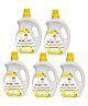 Bunniez Baby Laundry Detergent, Lemon Fragrance | Liquid Detergent for Baby Clothes | Kills Barteria | Free From Harsh Chemicals & Colorant - 5 x 1L (Pack of 5)