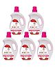 Bunniez Baby Laundry Detergent, Rose Fragrance | Liquid Detergent for Baby Clothes | Kills Barteria | Free From Harsh Chemicals & Colorant - 5 x 1L (Pack of 5)