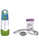 B.Box Sipper Bottle with Bottle Carrier - Ideal for Travel & School - 450ml - Blue