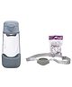 B.Box Sipper Bottle with Bottle Carrier - Ideal for Travel & School - 450ml - Blue