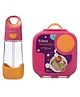 B.Box Leakproof Water Bottle with Medium Lunchbox - Kids School Lunch Kit- Pink