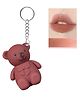 Favon Teddy Bear Shaped Lip Color with Key Chain(Nude Brown)