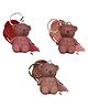 Favon Teddy Bear Shaped Pack of 3 (Wine, Nude Brown, Brown) Shades with Key Chain