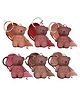Favon Teddy Bear Shaped Pack of 6 Multi Nude and Brown Shades with Key Chain
