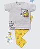 Nite Flite Cotton Knit Half Sleeves Tractor Embroidered Printed Night Suit Set - Multi Colour
