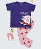 Nite Flite Cotton Knit Half Sleeves Elephant & Floral Printed Night Suit Set - Multi Colour