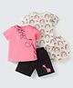 Nite Flite Cotton Knit Pack Of 2 Half Sleeves Baby Giraffe & Watermelons Printed Coordinating Tees & Shorts Set - Multi Colour