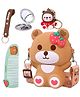 SCHOOLISH Kawaii - Teddy Sling Bag with Key Ring Comb and Mirror for Kids- PACK OF 1- COLOR MAY VARY