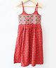 Qvink Cotton Sleeveless Paisleys Printed Dress - Red