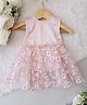 Qvink Satin Sleeveless Floral Printed Frock Style Onesie - Pink