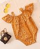Qvink Cold Shoulder Abstract Printed Onesie - Mustard