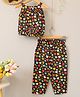 Qvink Cotton Sleeveless Hearts Printed Coordinating Top & Pant Set - Multi Colour