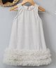 Qvink Net Sleeveless Shimmered Ruffle Detailed Dress - Silver