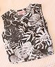 Qvink Cotton Sleeveless Leaves Printed Jhabla - Black