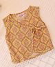 Qvink Sleeveless Floral Printed Jhabla - Mustard