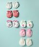 Ben Benny 100% Cotton Interlock Knit Mittens with Floral Print Pack of 6 - Multicolor