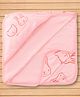 Pink Rabbit Terry Knit Hooded Towel With Animal Print L 32 x L 32 cm - Pink