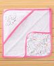 Pink Rabbit Interlock Knit Hooded Towel with I Love Mom Print L 81 x B 81 cm - Pink